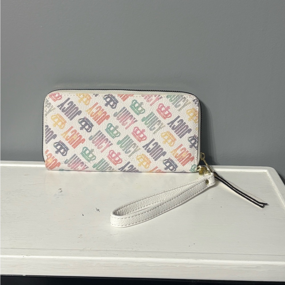 Juicy Couture White Multicolor Logo Wristlet - Picture 2 of 5